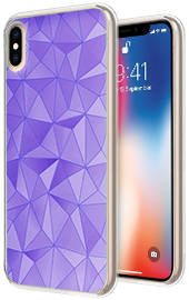 BACK CASE RUBBER JELLY Prism Neo IPHONE XS PURPLE + GLASS 9H