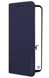 IMESH LEATHER CASE COVER GENUINE LEATHER SAMSUNG GALAXY A52 5G NAVY + GLASS 5D