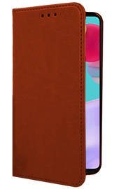 WALLET CASE COVER GENUINE LEATHER SAMSUNG GALAXY A52 BROWN