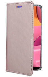 Etui do SAMSUNG GALAXY A20S SM-A207 z zapięciem na magnes typu Magnetic SmartBook pokrowiec różowo-złoty ze szkłem hartowanym